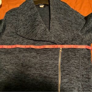 Lands' End Navy Blue Textured Jacket